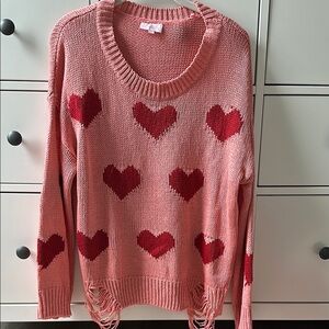 Pink Heart Sweater